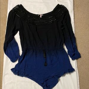 Victoria's Secret Black and Blue Women's Romper